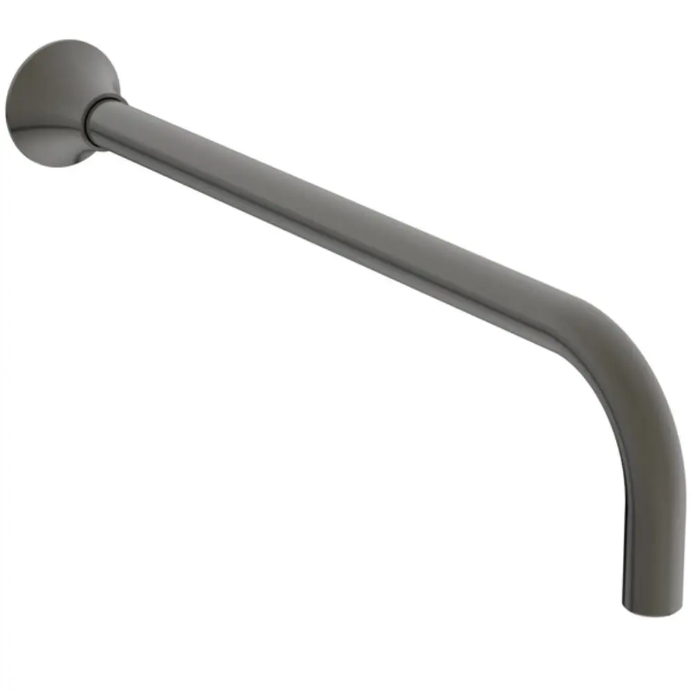 Wandanschluss in Magnetgrau von Ideal Standard, mit einem geraden, geschwungenen Design, an der Wand montiert, geeignet für Badezimmeranwendungen.
